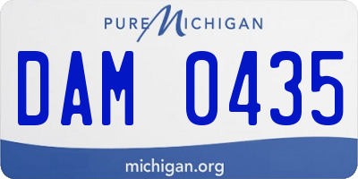 MI license plate DAM0435