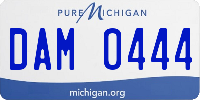 MI license plate DAM0444