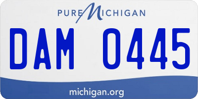 MI license plate DAM0445