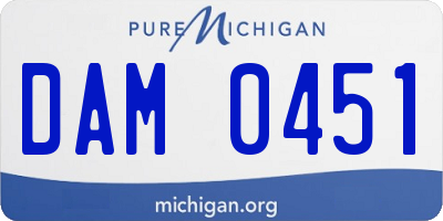 MI license plate DAM0451