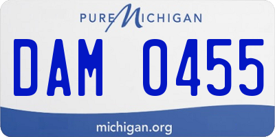 MI license plate DAM0455