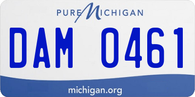 MI license plate DAM0461