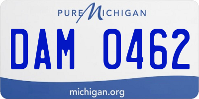 MI license plate DAM0462