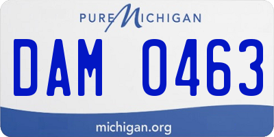 MI license plate DAM0463