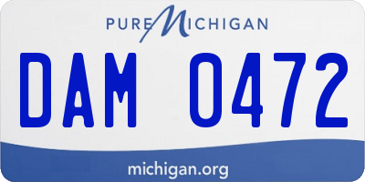 MI license plate DAM0472