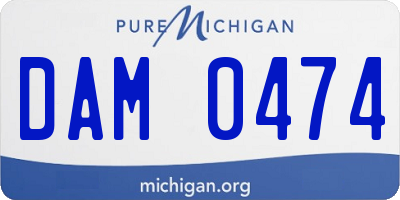 MI license plate DAM0474