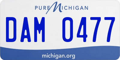 MI license plate DAM0477