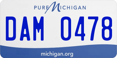 MI license plate DAM0478