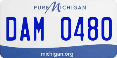 MI license plate DAM0480