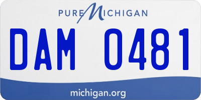 MI license plate DAM0481