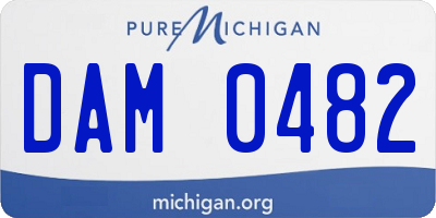 MI license plate DAM0482