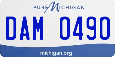 MI license plate DAM0490