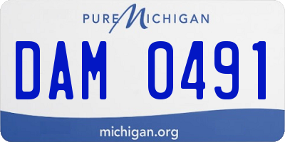 MI license plate DAM0491