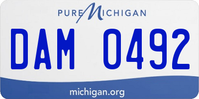 MI license plate DAM0492