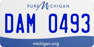 MI license plate DAM0493