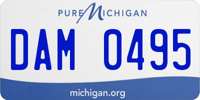 MI license plate DAM0495