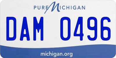 MI license plate DAM0496