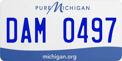 MI license plate DAM0497