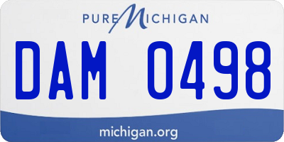 MI license plate DAM0498