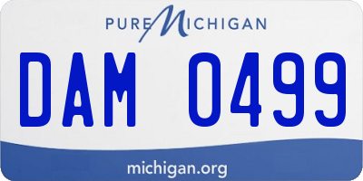MI license plate DAM0499