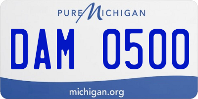 MI license plate DAM0500