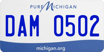 MI license plate DAM0502