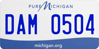 MI license plate DAM0504