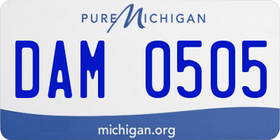 MI license plate DAM0505