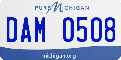 MI license plate DAM0508