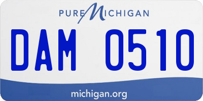 MI license plate DAM0510
