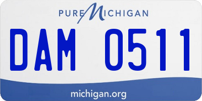 MI license plate DAM0511