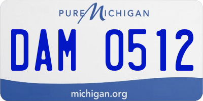 MI license plate DAM0512