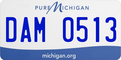 MI license plate DAM0513