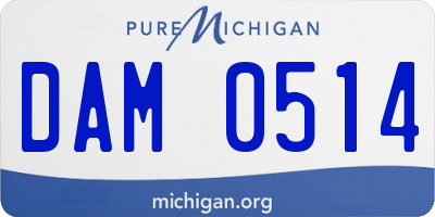 MI license plate DAM0514