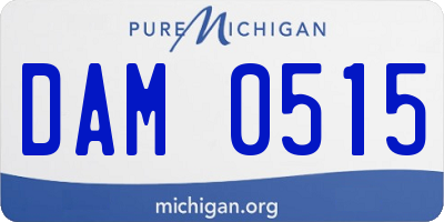 MI license plate DAM0515