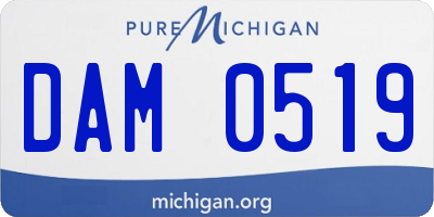 MI license plate DAM0519