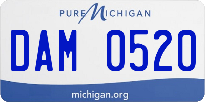 MI license plate DAM0520