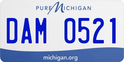 MI license plate DAM0521