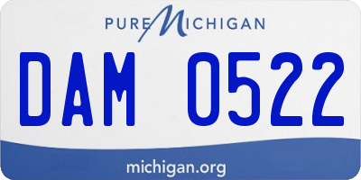 MI license plate DAM0522