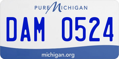 MI license plate DAM0524