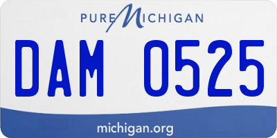 MI license plate DAM0525