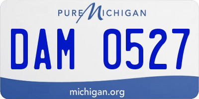 MI license plate DAM0527