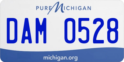 MI license plate DAM0528