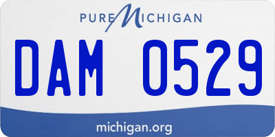 MI license plate DAM0529