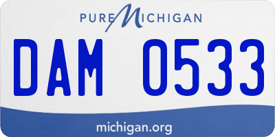 MI license plate DAM0533