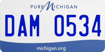MI license plate DAM0534