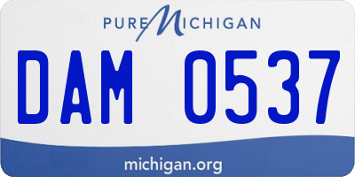 MI license plate DAM0537