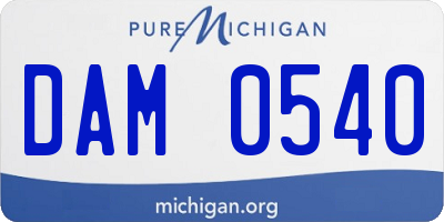 MI license plate DAM0540