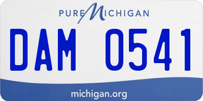 MI license plate DAM0541