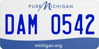 MI license plate DAM0542